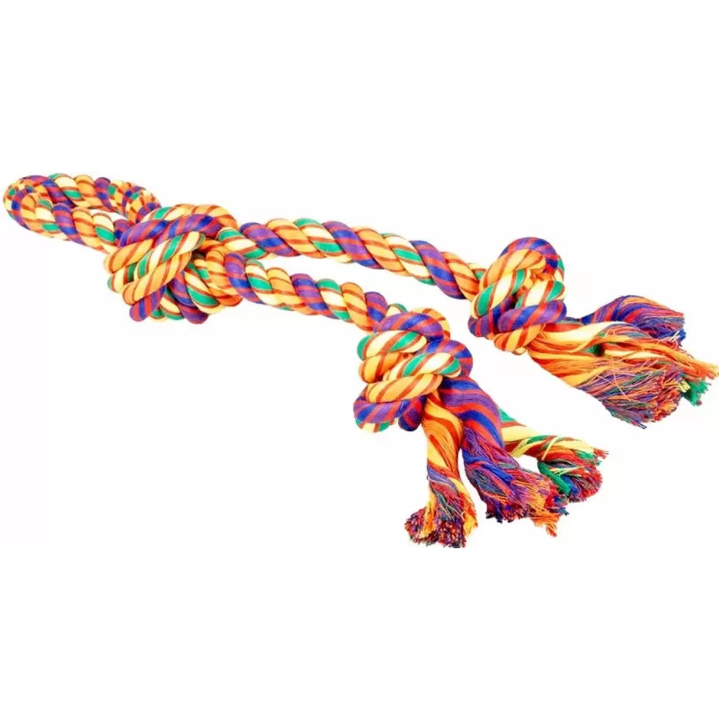Corde en coton boucle et 3 nœuds multicolore - Duvo+