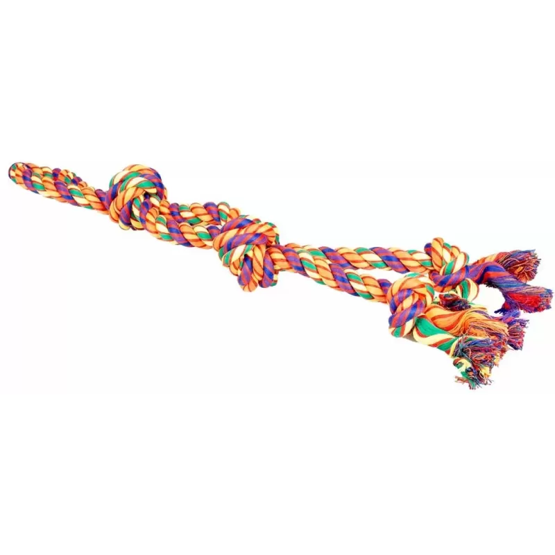 Corde en coton boucle et 4 nœuds multicolore - Duvo+ Corde en coton boucle et 4 nœuds multicolore - Duvo+