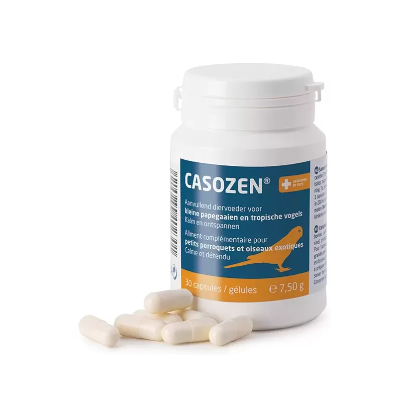 Aliment Complémentaire pour Petits Perroquets et Oiseaux Exotiques - 30x capsules - Casozen Aliment Complémentaire pour Petits Perroquets et Oiseaux Exotiques - 30x capsules - Casozen