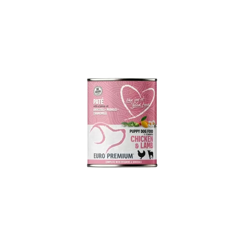 Pâtée Chiot Poulet et Agneau 400gr - Euro Premium