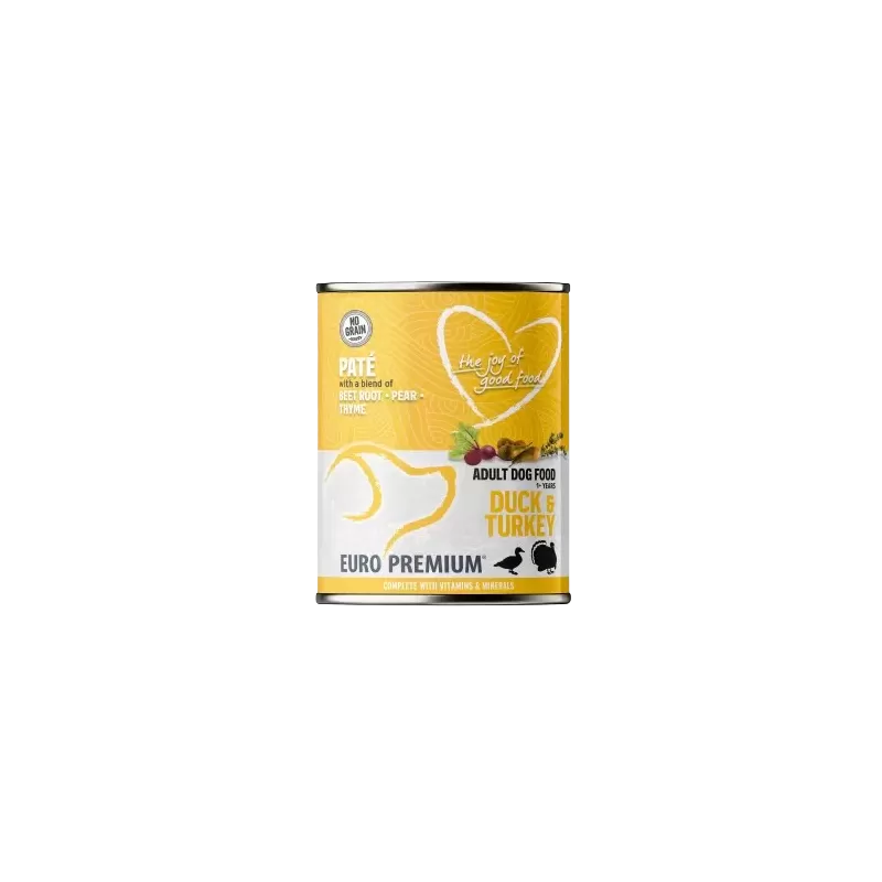 Pâtée Adult Dinde & Canard 400gr - Euro Premium