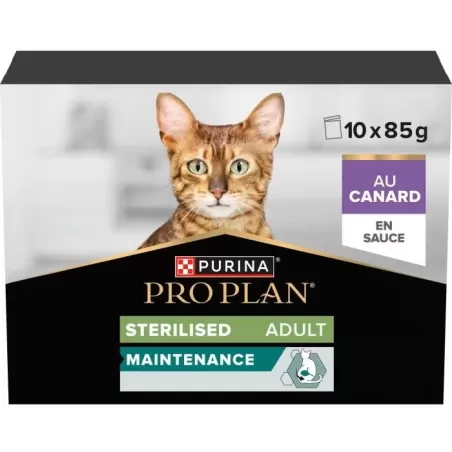 Sterilised Maintenance - Canard 10x85gr - Pro Plan à 15,50 € - Purina - 12571444 - Pro Plan