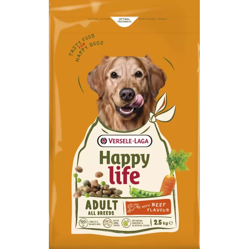 Happy Life - Adult Beef 2,5kg aliment varié au goût boeuf Happy Life - Adult Beef 2,5kg aliment varié au goût boeuf