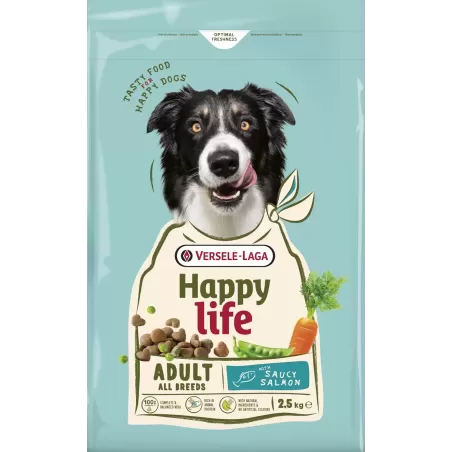 Happy Life - Adult Salmon 2,5kg aliment varié au saumon à 10,15 € - Versele-Laga - 431067 - Happy Life