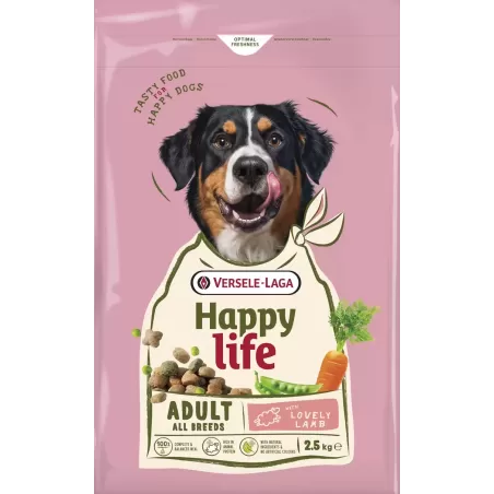 Happy Life - Adult Lamb 2,5kg aliment varié à l'agneau à 10,15 € - Versele-Laga - 431045 - Happy Life
