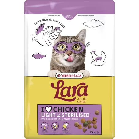 Lara Adult Care Light Sterilised avec poulet 1,9kg à 8,60 € - Versele-Laga - 441159 - Lara - Versele-Laga