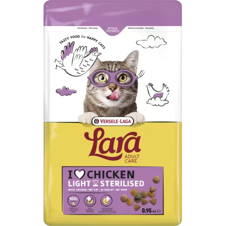 Lara Adult Care Light Sterilised avec poulet 950gr à 4,99 € - Versele-Laga - 441158 - Lara - Versele-Laga
