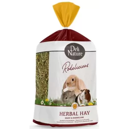 Foin d'Herbes Pâquerette & Pissenlit Rodelicious 600gr - Deli Nature à 4,65 € - Deli Nature - 21359 - Foin