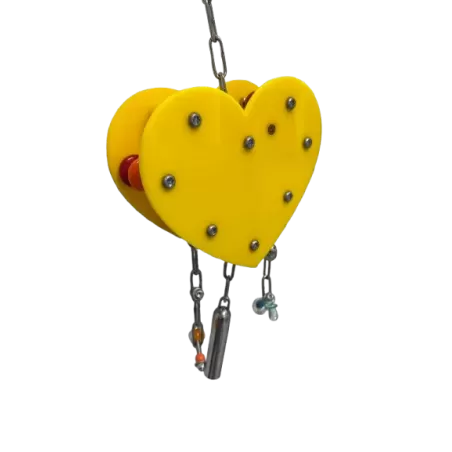 Jouet Perroquet Coeur En Acrylique Jaune L - Parrots & Toys à 52,00 € - Vogelhof - Parrots & Toys - AC41-HARTJE-L - Jouets