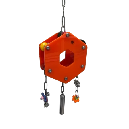 Jouet Perroquet Hexagone En Acrylique Orange M - Parrots & Toys à 48,00 € - Vogelhof - Parrots & Toys - AC95-HEXAGOON-M - Jouets