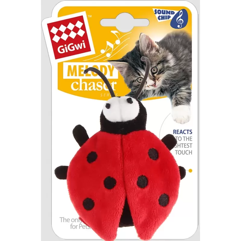 Jouet Pour Chat Coccinelle Mélody Rouge - Gigwi