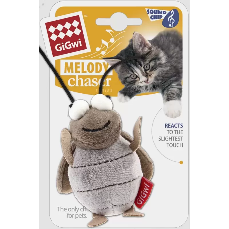 Jouet Pour Chat Criquet Mélody Gris - Gigwi