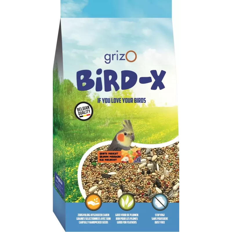 Bird-X Grande Perruche avec Fruits 1kg - Grizo Bird-X Grande Perruche avec Fruits 1kg - Grizo