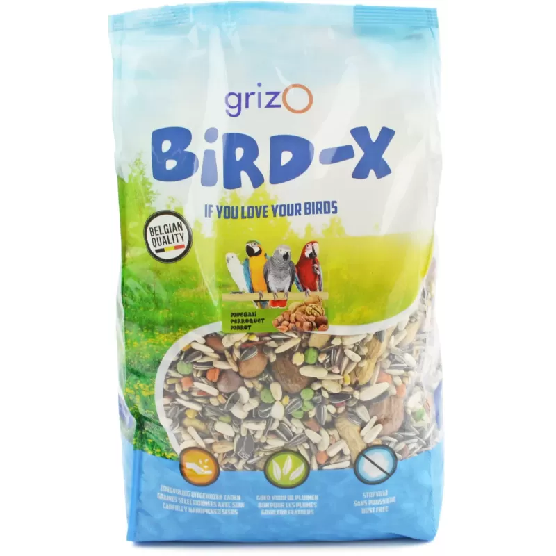 Bird-X Perroquets avec noix 3kg - Grizo