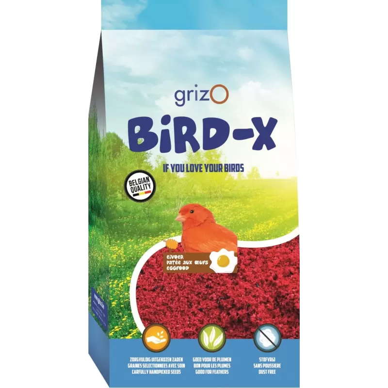 Bird-X Pâtée d’Élevage Bravo Rouge Super Grasse 900gr - Grizo Bird-X Pâtée d’Élevage Bravo Rouge Super Grasse 900gr - Grizo
