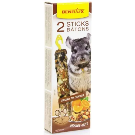 2 Sticks Chinchilla Orange-Noix - Benelux à 1,90 € - Kinlys - 36244 - Crackers - Sticks