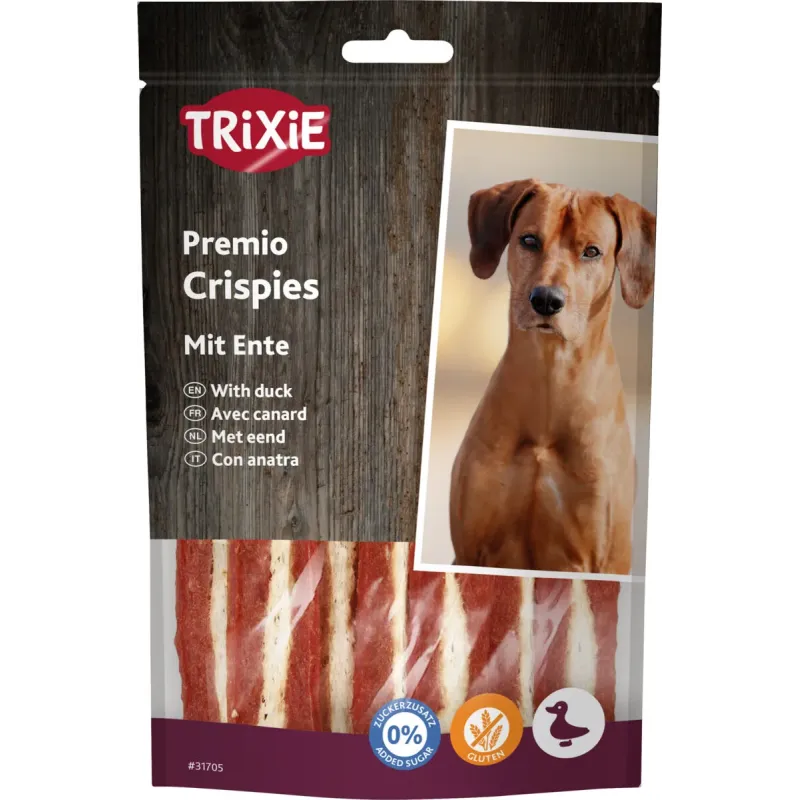 Crispies avec canard et peau de bœuf 100gr - Trixie Crispies avec canard et peau de bœuf 100gr - Trixie