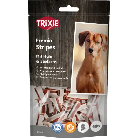 Stripes au poulet et au poisson XXL 300gr - Trixie à 7,95 € - Trixie - 31803 - Snacks à la viande