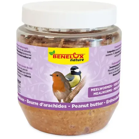 Beurre de Cacahuète Oiseau Du Ciel Vers de Farine 350gr - Benelux à 3,15 € - Benelux - 17018 - Oiseaux de la nature