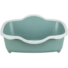 Davio, avec rebord 56x26x39cm Vert/Blanc - Trixie à 14,95 € - Trixie - 40560 - Bacs à chat