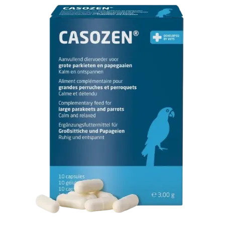 Aliment Complémentaire pour Perroquets et Grandes perruches - 10x capsules - Casozen à 19,99 € - CASOZEN - CASO-PERR-3 - Vita...