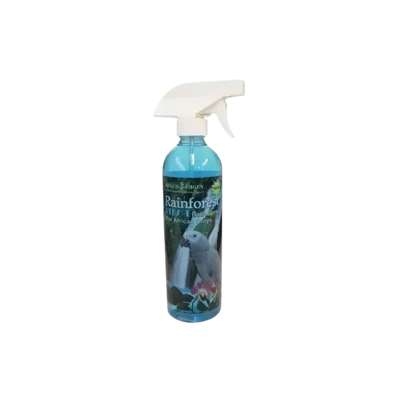 Rainforest Mist Bath Spray Pour Perroquets Africains 503ml - King's Cages Rainforest Mist Bath Spray Pour Perroquets Africains 503ml - King's Cages