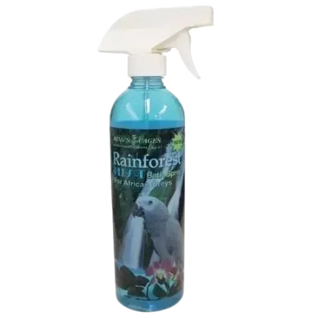 Rainforest Mist Bath Spray Pour Perroquets Africains 503ml - King's Cages à 19,95 € - King's Cages - RFMBS-AA17 - Plumage