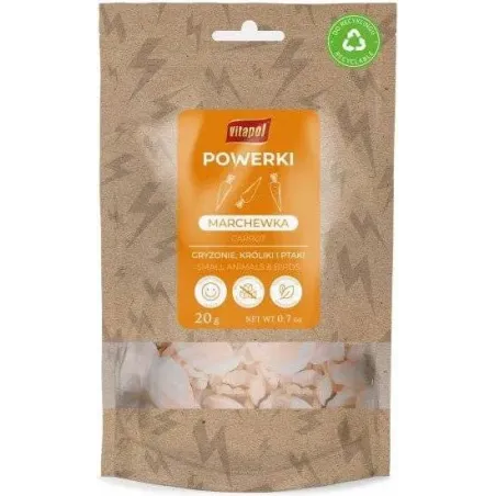 Powerki Carottes pour petits animaux et oiseaux 20gr - Vitapol à 4,45 € - Vitapol - ZVP-4505 - Snacks