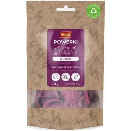 Powerki Betterave pour petits animaux et oiseaux 20gr - Vitapol à 4,45 € - Vitapol - ZVP-4506 - Snacks