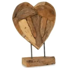 Bois Teck Décoration Coeur Sur Pied 30x39cm - Giganterra - 24,95 € - Giganterra - 3664471030798 - Ornibird SRL