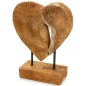Bois Teck Décoration Coeur Sur Pied 27cm - Giganterra