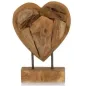 Bois Teck Décoration Coeur Sur Pied 27x20cm - Giganterra à 15,95 € - Giganterra - G02-03078 - Décoration naturelle