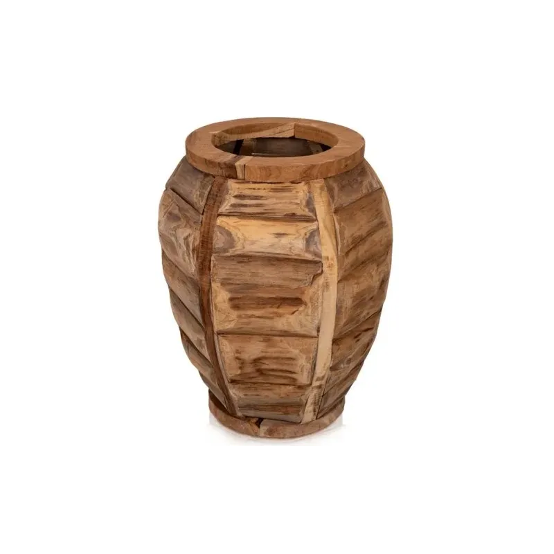 Pot Gentong En Bois Teck 47x47x60cm - Giganterra