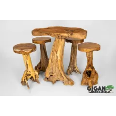 Table de Bar en Bois avec Tabourets 4pc 70x80x100 / 40x75cm - Giganterra à 999,95 € - Giganterra - G02-03116 - Giganterra