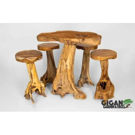Table de Bar en Bois avec Tabourets 4pc 70x80x100 / 40x75cm - Giganterra à 999,95 € - Giganterra - G02-03116 - Giganterra