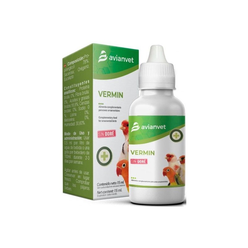 Vermin supplément liquide 15ml avec compte goutte - Avianvet