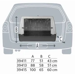 Box de transport Journey S-M 77x51x43cm - Trixie - 69,95 € - Trixie - 4011905394114 - Ornibird SRL