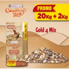 PROMO Gold 4 Mix Mini-Mix 20kg+2kg - Country's Best à 12,90 € - Versele-Laga - 451011/PROMO - Poule Pondeuse
