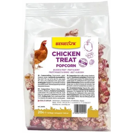 Mélange de Snack pour poules Fruits et Baies pop-corn 20gr - Kinlys à 2,45 € - Kinlys - 24410 - Nourriture