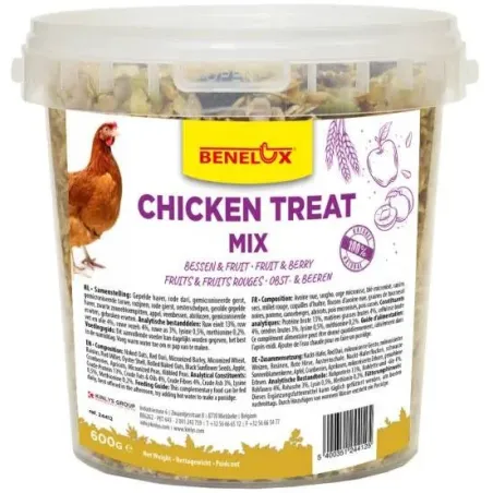 Mélange de Snack pour poules Fruits et Baies pop-corn 600gr - Kinlys à 9,95 € - Kinlys - 24412 - Nourriture
