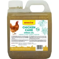 Huile Omega aux Herbes pour Poules 1L - Benelux à 16,95 € - Kinlys - 24423 - Complément Alimentaire