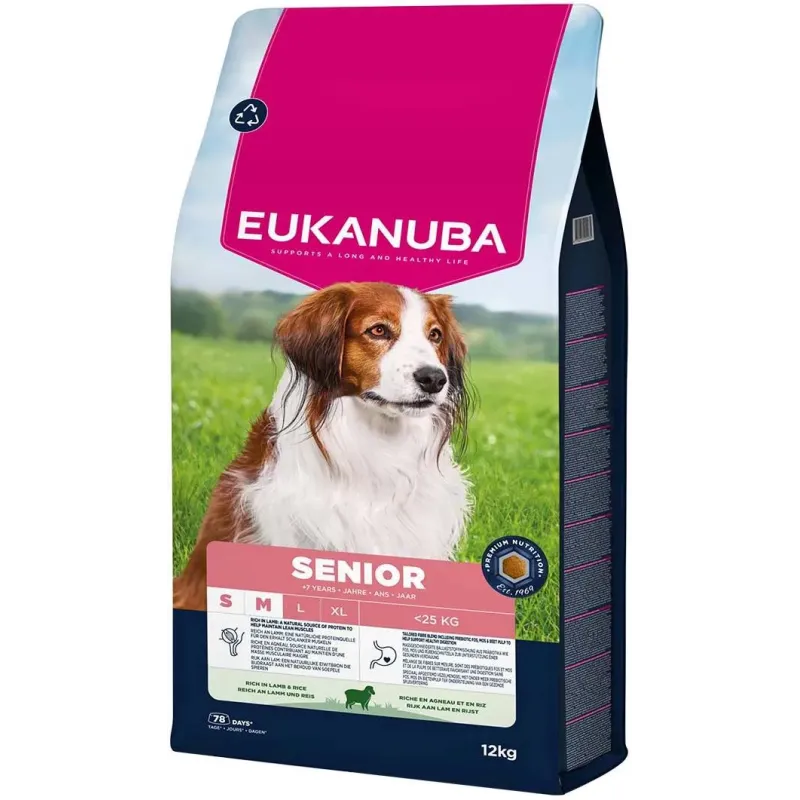 Senior Breed S-M Agneau & Rice 12kg - Eukanuba Senior Breed S-M Agneau & Rice 12kg - Eukanuba