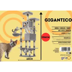 Arbre à Chat Gigantico 60x50x206cm - Grizo - 279,00 € -  - 5400170137912 - Ornibird SRL