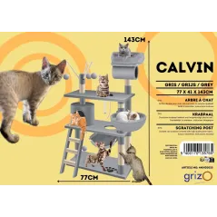 Arbre à Chat Calvin 77x41x143cm - Grizo - 149,00 € - Grizo - 5400170135765 - Ornibird SRL