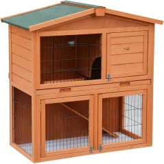Clapier En Bois Pompom 98x54x100cm - Grizo à 169,00 € - Grizo - 280203 - Cages et parcs (enclos)