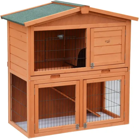 Clapier En Bois Pompom 98x54x100cm - Grizo à 169,00 € - Grizo - 280203 - Cages et parcs (enclos)