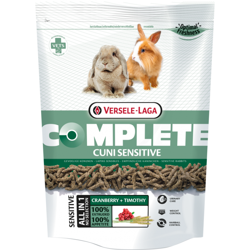 DLC 21/11/2025 - Complete Cuni Sensitive 500gr - Croquettes légères à digérer pour lapins (nains) sensibles DLC 21/11/2025 - Complete Cuni Sensitive 500gr - Croquettes légères à digérer pour lapins (nains) sensibles