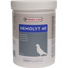 DLC 02/2026 - Oropharma Hemolyt 40 500gr - Mélange d'électrolytes et protéines animales - pigeons à 27,35 € - Versele-Laga - ...