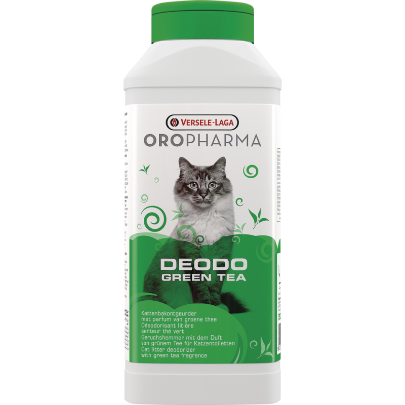 DLC 11/2025 - Oropharma Deodo Thé Vert 750gr - Désodorisant pour la litière - chats