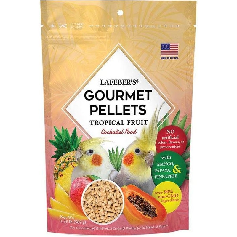 DLC 12/25 - Pellets gourmands aux fruits tropicaux Cockatiel 567gr - Lafeber's